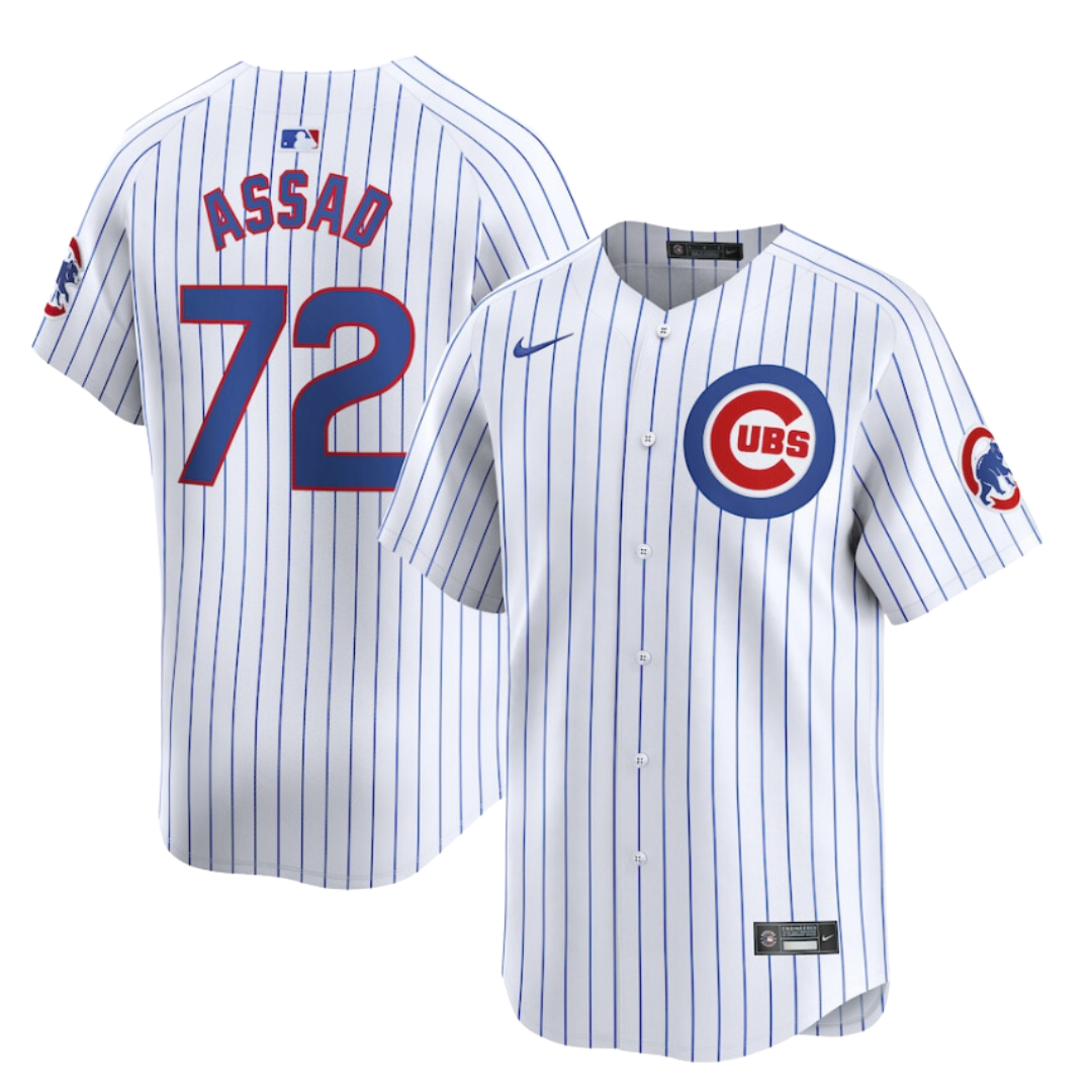 CHICAGO CUBS JAVIER ASSAD LIMITED PINSTRIPE HOME JERSEY