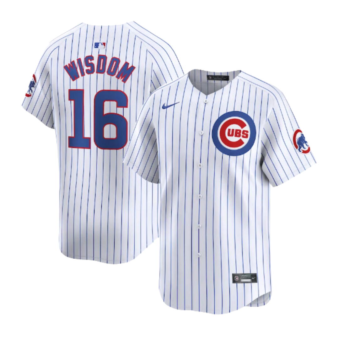 CHICAGO CUBS PATRICK WISDOM LIMITED PINSTRIPE HOME JERSEY