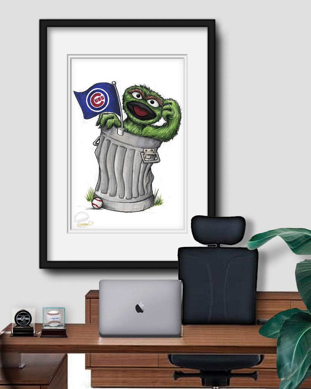 Oscar Rep Your Colours x MLB Cubs Art Print by S. Preston Art + Designs Art Print S. Preston Art + Designs