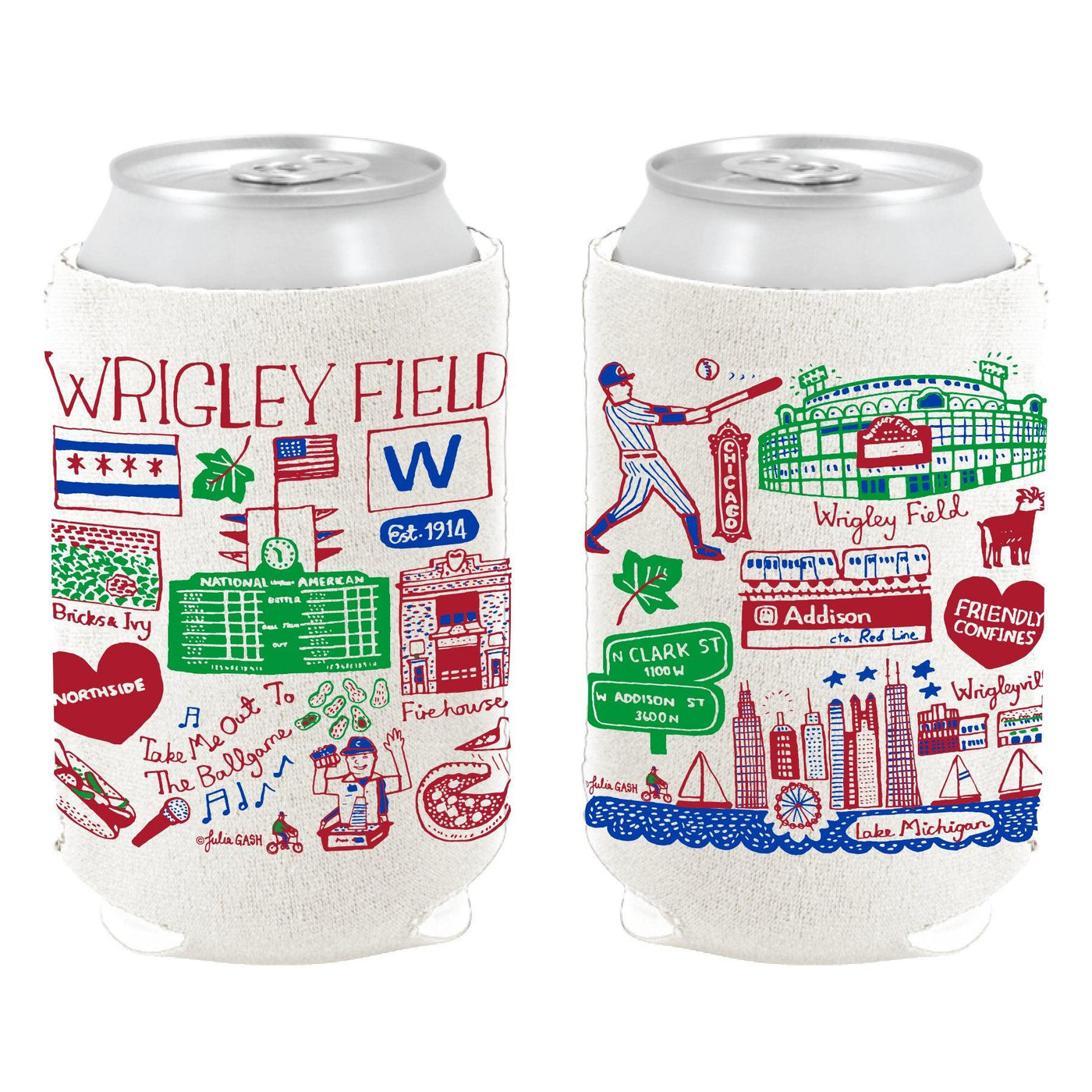 JULIA GASH x WRIGLEY FIELD DRINK KOOZIE - Ivy Shop
