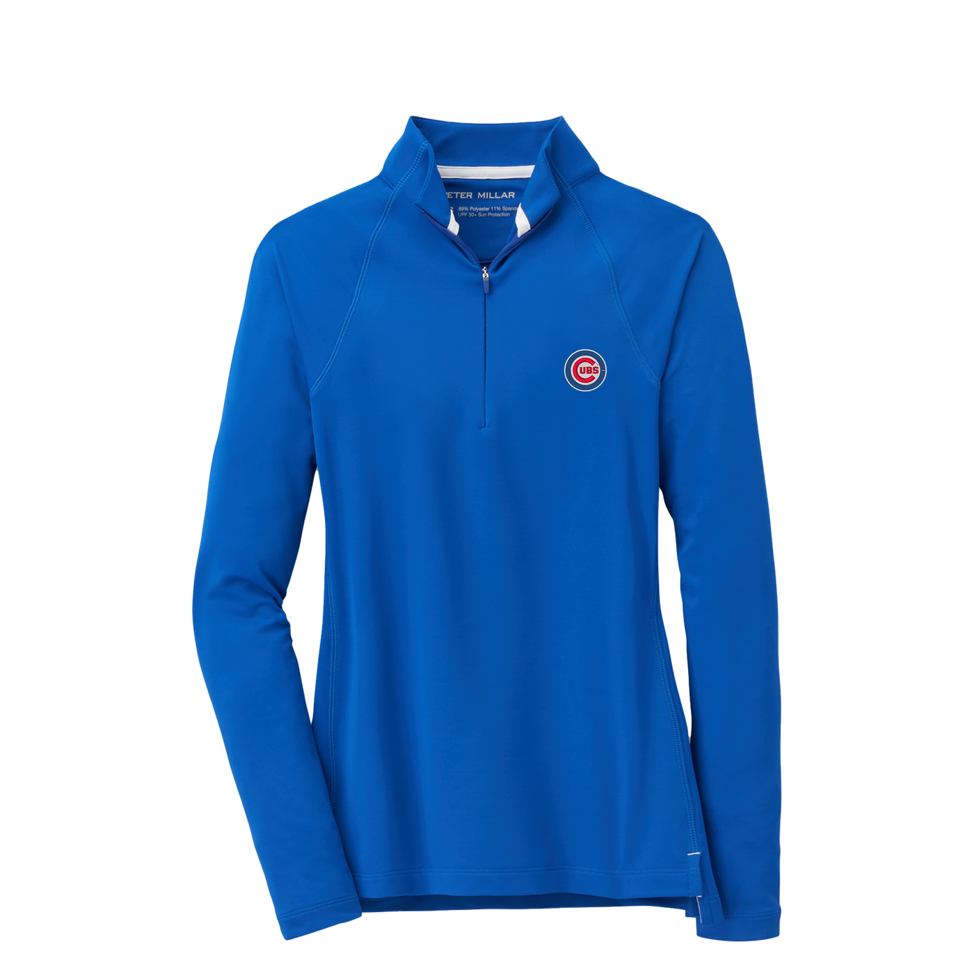 CHICAGO CUBS PETER MILLAR WOMEN'S BLUE PERTH PARTIAL ZIP