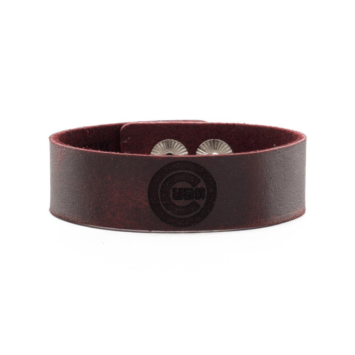CHICAGO CUBS LEATHER CUFF BRACELET - Ivy Shop