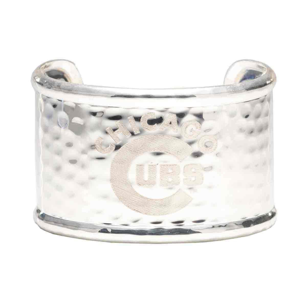 CHICAGO CUBS SILVER ENGRAVED CUFF BRACELET - Ivy Shop