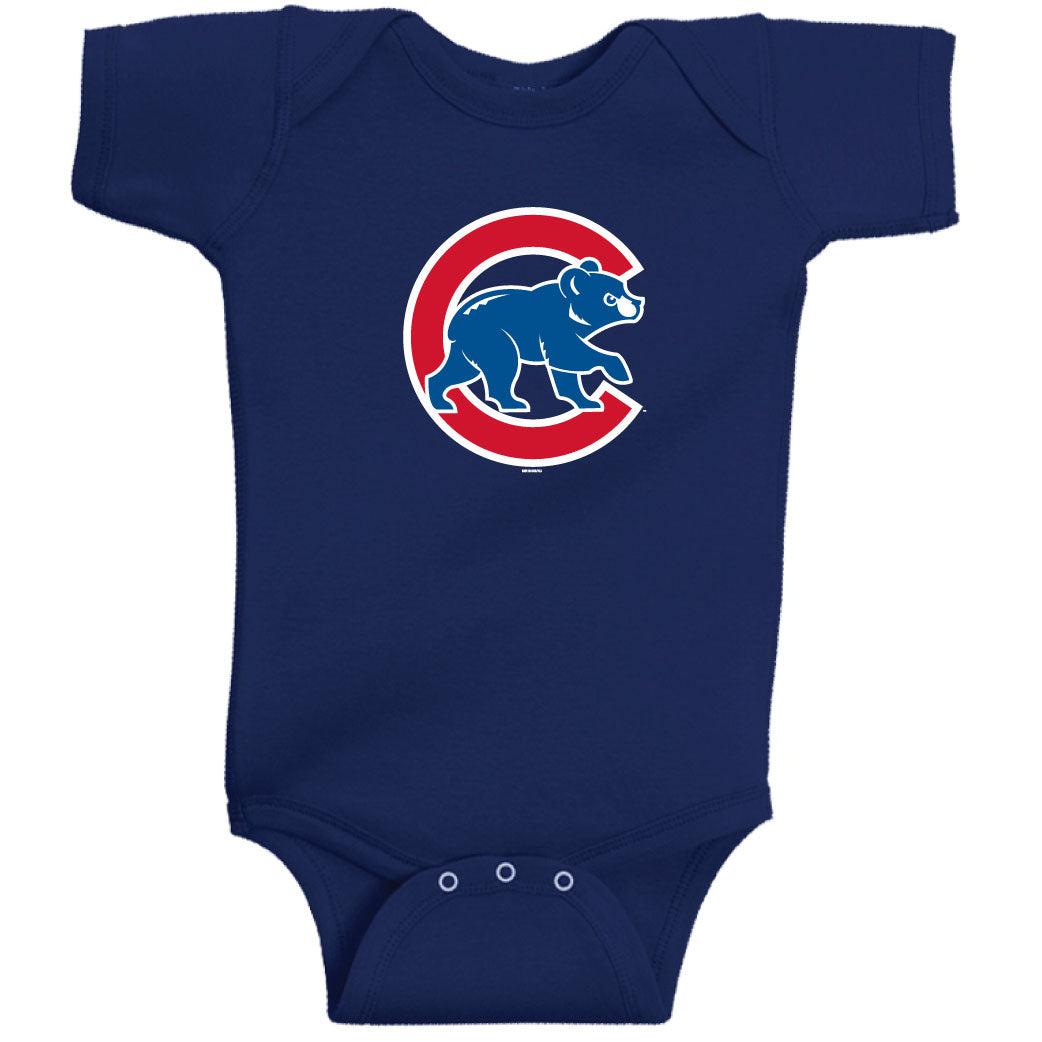 CHICAGO CUBS BIMM RIDDER INFANT WALKING BEAR NAVY ONESIE