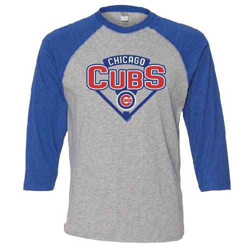 CHICAGO CUBS BIMM RIDDER YOUTH RAGLAN DIAMOND TEE 3/4 Sleeve Tees BIMM RIDDER