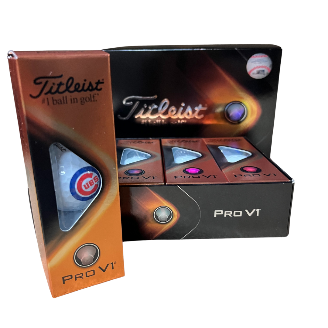 CHICAGO CUBS TITLEIST PROV1 BULLSEYE GOLF BALLS