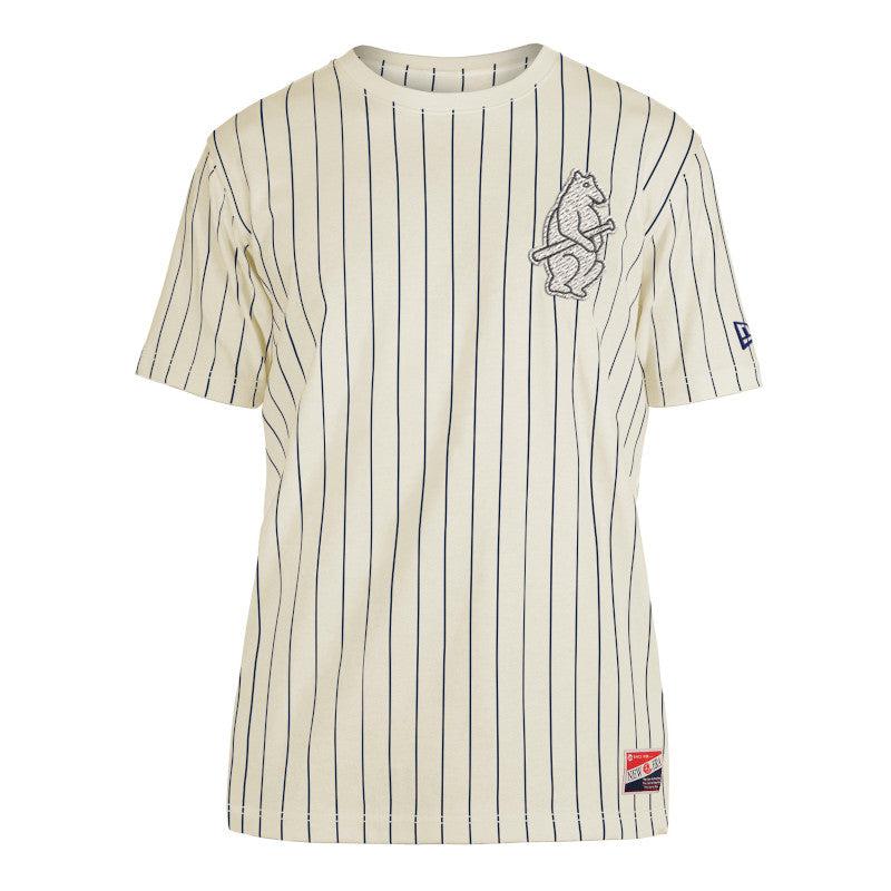 CHICAGO CUBS NEW ERA MEN'S 1914 PINSTRIPE  LOGO TEE