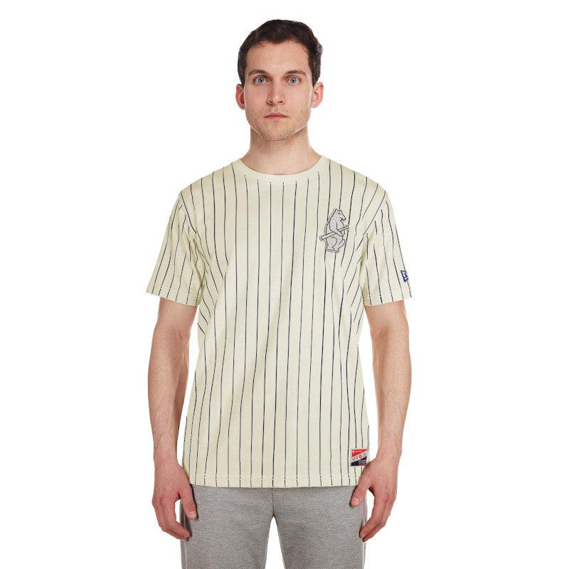 CHICAGO CUBS NEW ERA MEN'S 1914 PINSTRIPE  LOGO TEE