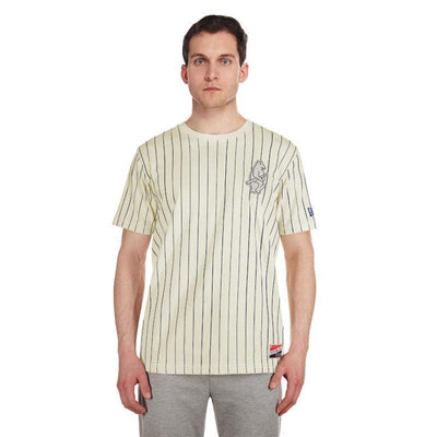 CHICAGO CUBS NEW ERA MEN'S 1914 PINSTRIPE  LOGO TEE