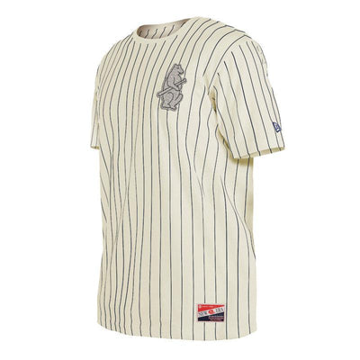 CHICAGO CUBS NEW ERA MEN'S 1914 PINSTRIPE  LOGO TEE