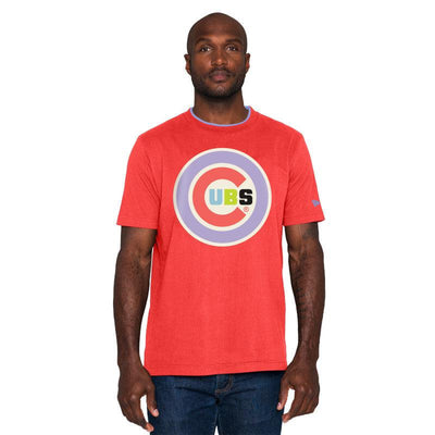 CHICAGO CUBS NEW ERA MEN'S ORANGE COLOR PACK WORLD SERIES LOGO TEE