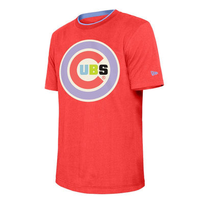 CHICAGO CUBS NEW ERA MEN'S ORANGE COLOR PACK WORLD SERIES LOGO TEE