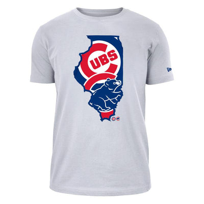 CHICAGO CUBS NEW ERA MEN'S STATE WHITE TEE