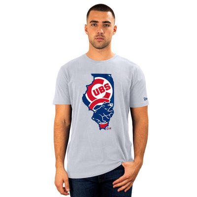CHICAGO CUBS NEW ERA MEN'S STATE WHITE TEE