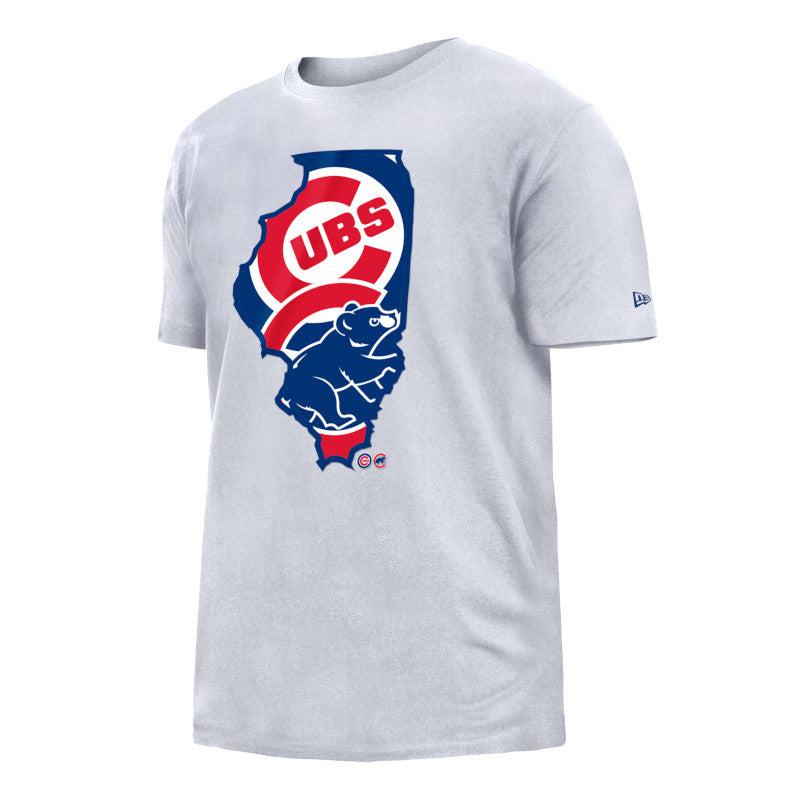 CHICAGO CUBS NEW ERA MEN'S STATE WHITE TEE