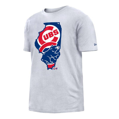 CHICAGO CUBS NEW ERA MEN'S STATE WHITE TEE