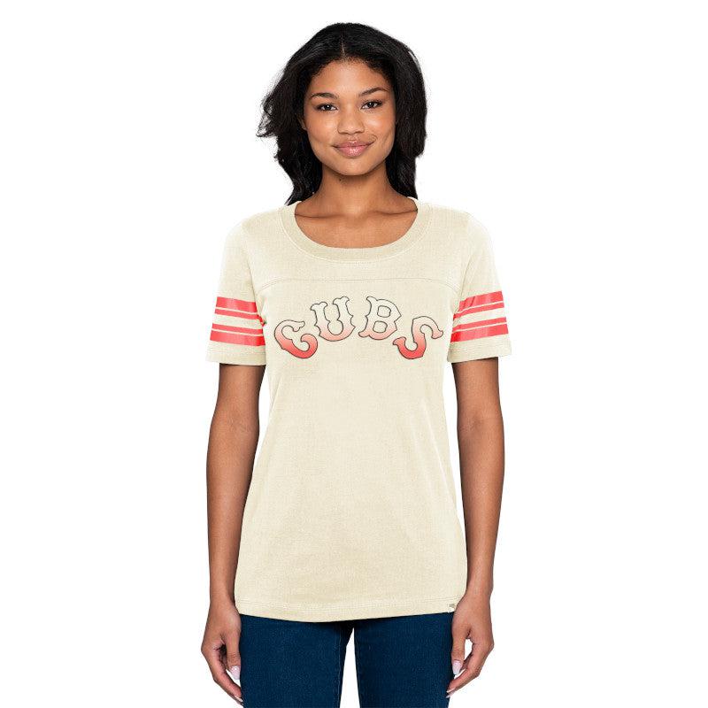 CHICAGO CUBS NEW ERA WOMEN'S 1914 CREAM AND ORANGE COLOR PACK TEE