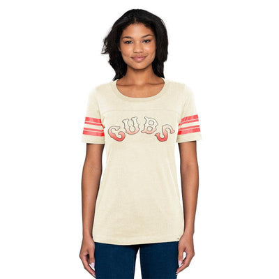 CHICAGO CUBS NEW ERA WOMEN'S 1914 CREAM AND ORANGE COLOR PACK TEE