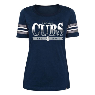 CHICAGO CUBS NEW ERA WOMEN'S 1914 FAIRWAY NAVY TEE