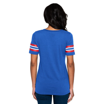 CHICAGO CUBS NEW ERA WOMEN'S FAIRWAY ROYAL TEE