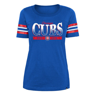 CHICAGO CUBS NEW ERA WOMEN'S FAIRWAY ROYAL TEE