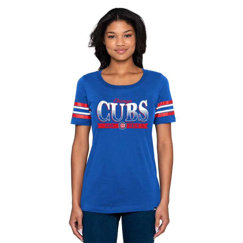 CHICAGO CUBS NEW ERA WOMEN'S FAIRWAY ROYAL TEE