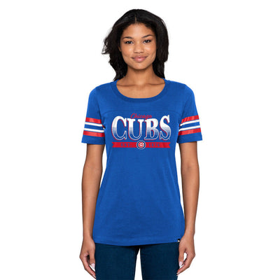 CHICAGO CUBS NEW ERA WOMEN'S FAIRWAY ROYAL TEE