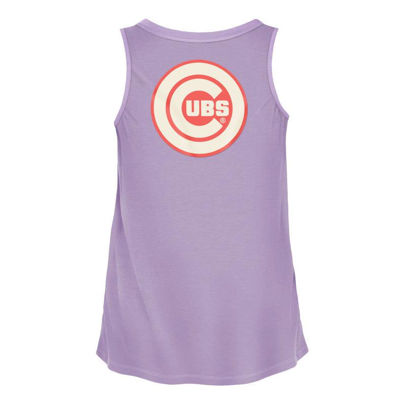 Chicago Cubs The Wild Collective Women's Washed Muscle Tank Top - White
