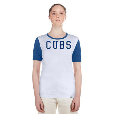 CHICAGO CUBS NEW ERA WOMEN'S RINGER RAGLAN TEE