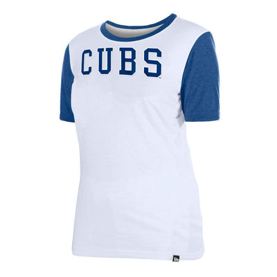 CHICAGO CUBS NEW ERA WOMEN'S RINGER RAGLAN TEE