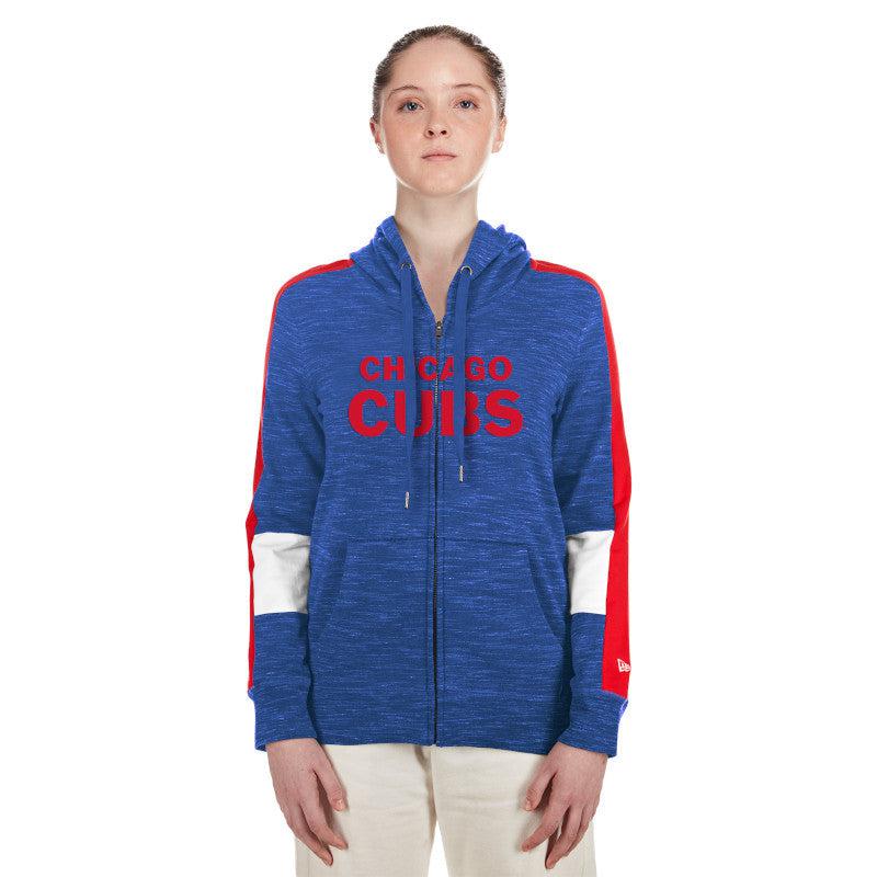 CHICAGO CUBS NEW ERA WOMEN'S WALKING BEAR FULL ZIP ACTIVE HOODIE