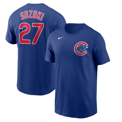 CHICAGO CUBS NIKE MEN'S SEIYA SUZUKI NAME AND NUMBER TEE