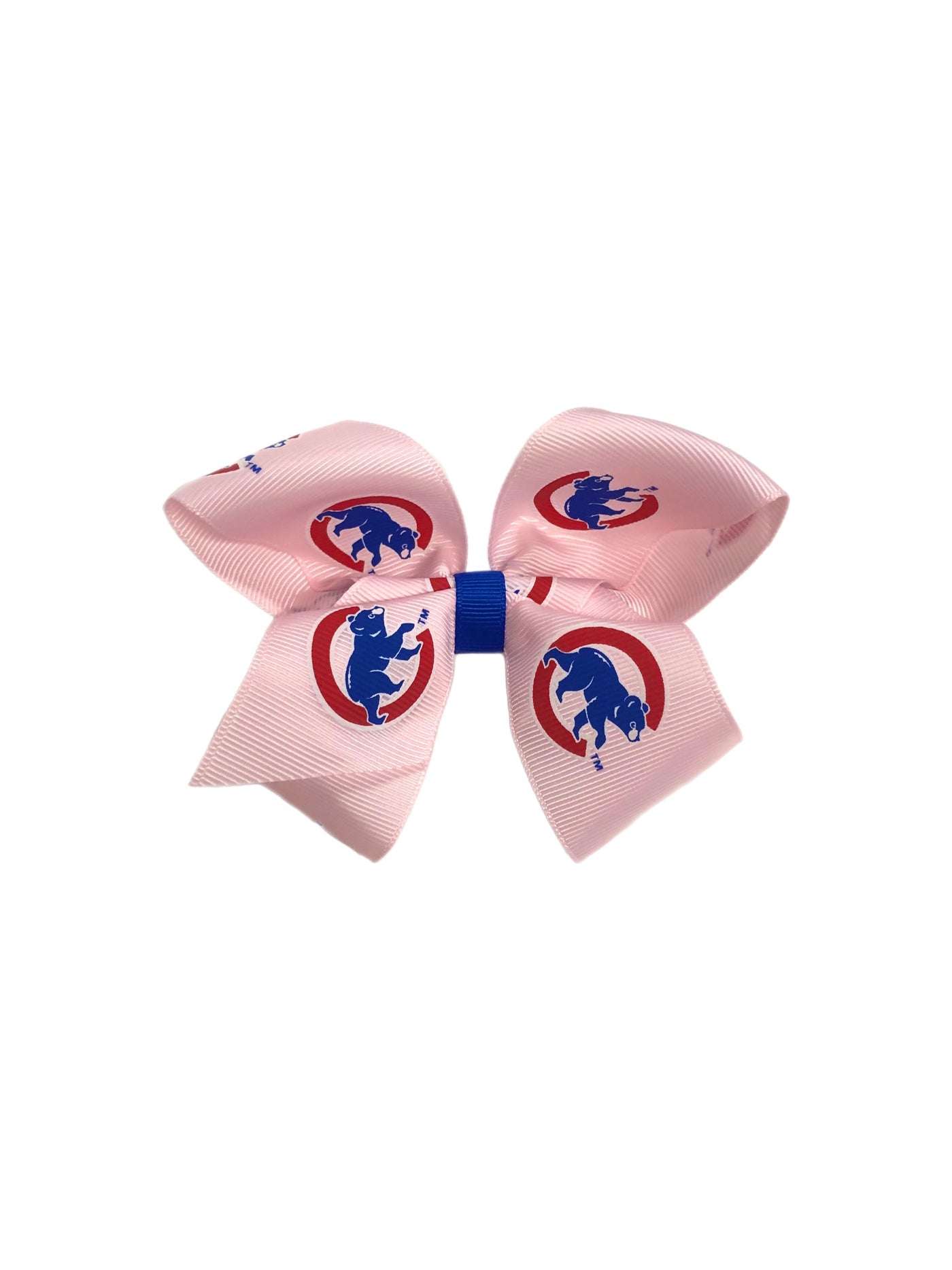 CHICAGO CUBS WALKING BEAR PINK BOW CLIP
