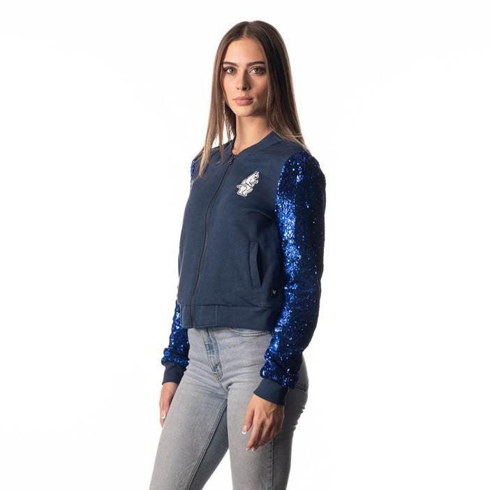 CHICAGO CUBS THE WILD COLLECTIVE WOMEN'S 1914 SEQUIN ZIP UP SWEATSHIRT