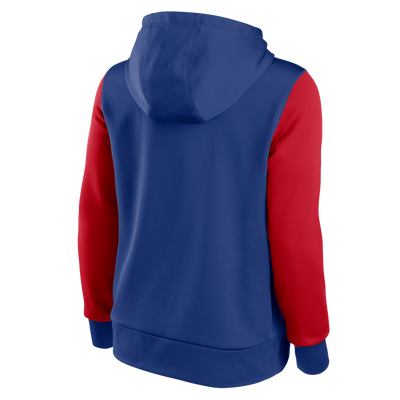 CHICAGO CUBS NIKE WOMEN'S RED AND BLUE FLEECE HOODIE