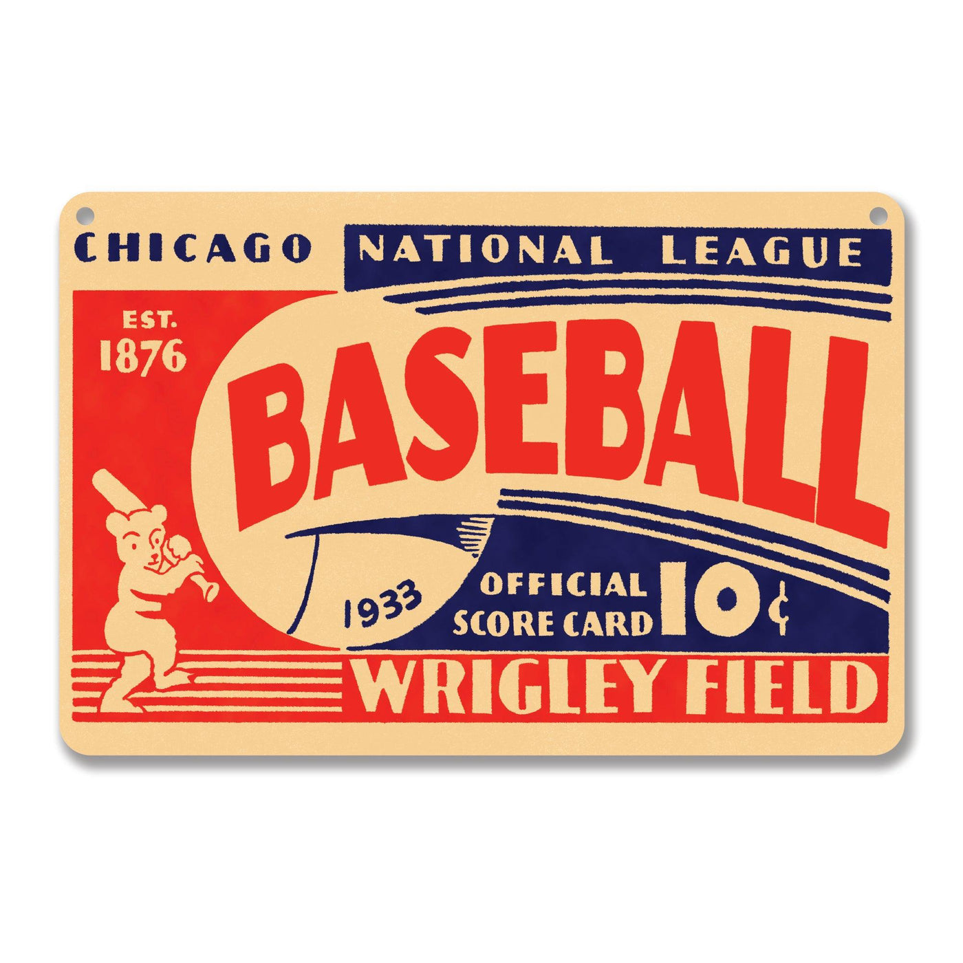 WRIGLEY FIELD RICO 1933 TICKET SIGN