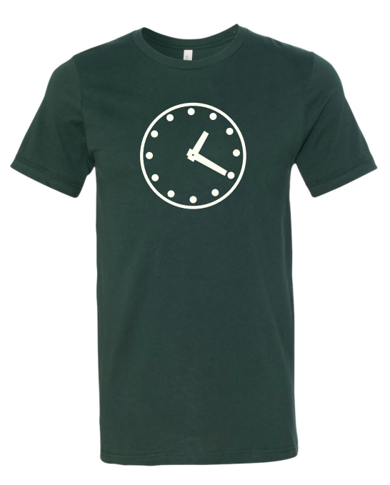 WRIGLEY FIELD GREEN BLEACHER CLOCK TEE