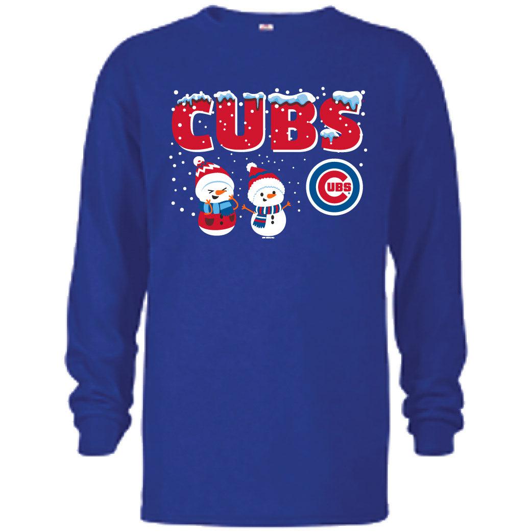 CHICAGO CUBS BIMM RIDDER YOUTH SNOWMAN LONG SLEEVE TEE