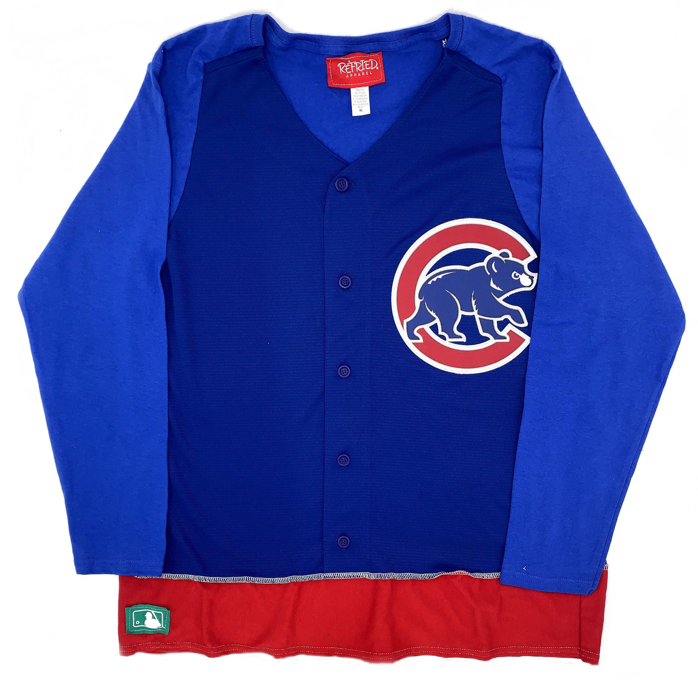 Foco Women's Royal Chicago Cubs Stripe Long Sleeve Tunic T-shirt