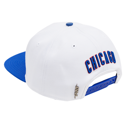 CHICAGO CUBS PRO STANDARD WHITE SNAPBACK ADJUSTABLE CAP