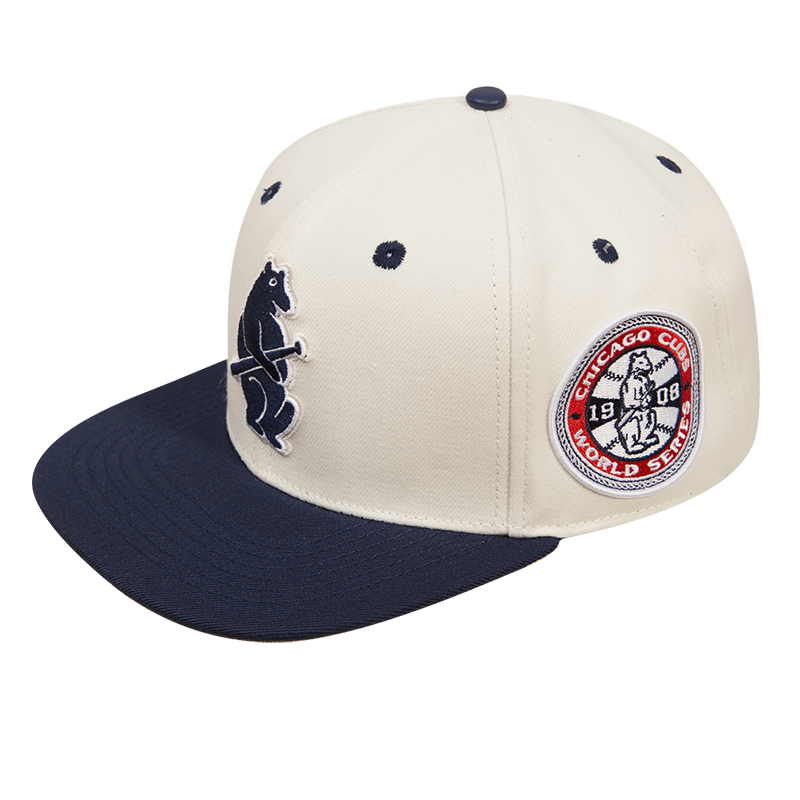 CHICAGO CUBS PRO STANDARD WHITE AND NAVY 1914 LOGO ADJUSTABLE CAP