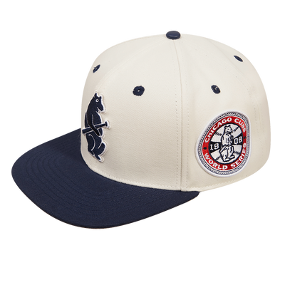 CHICAGO CUBS PRO STANDARD WHITE AND NAVY 1914 LOGO ADJUSTABLE CAP