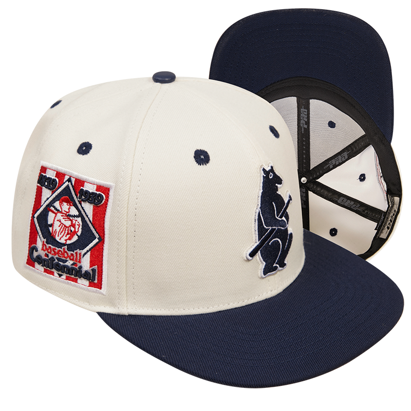 CHICAGO CUBS PRO STANDARD WHITE AND NAVY 1914 LOGO ADJUSTABLE CAP