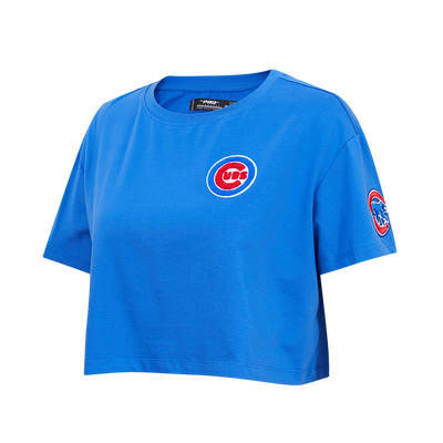 CHICAGO CUBS PRO STANDARD WOMEN'S LOGO CROP TEE