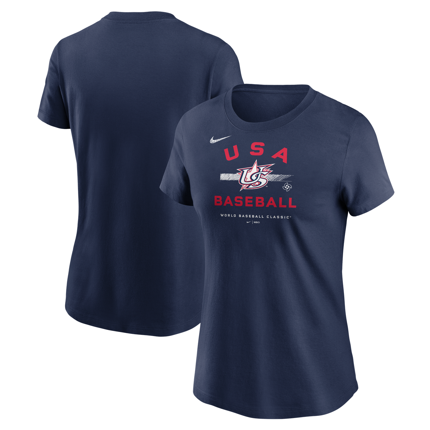 WORLD BASEBALL CLASSIC NIKE WOMEN'S USA NAVY TEE