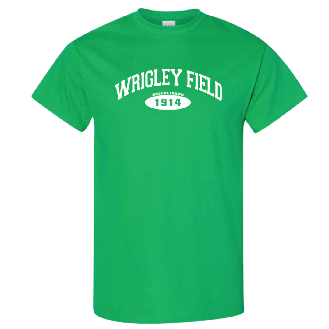 WRIGLEY FIELD KELLY GREEN TEE Short Sleeve Tees ART FLO SHIRT & LETTERING