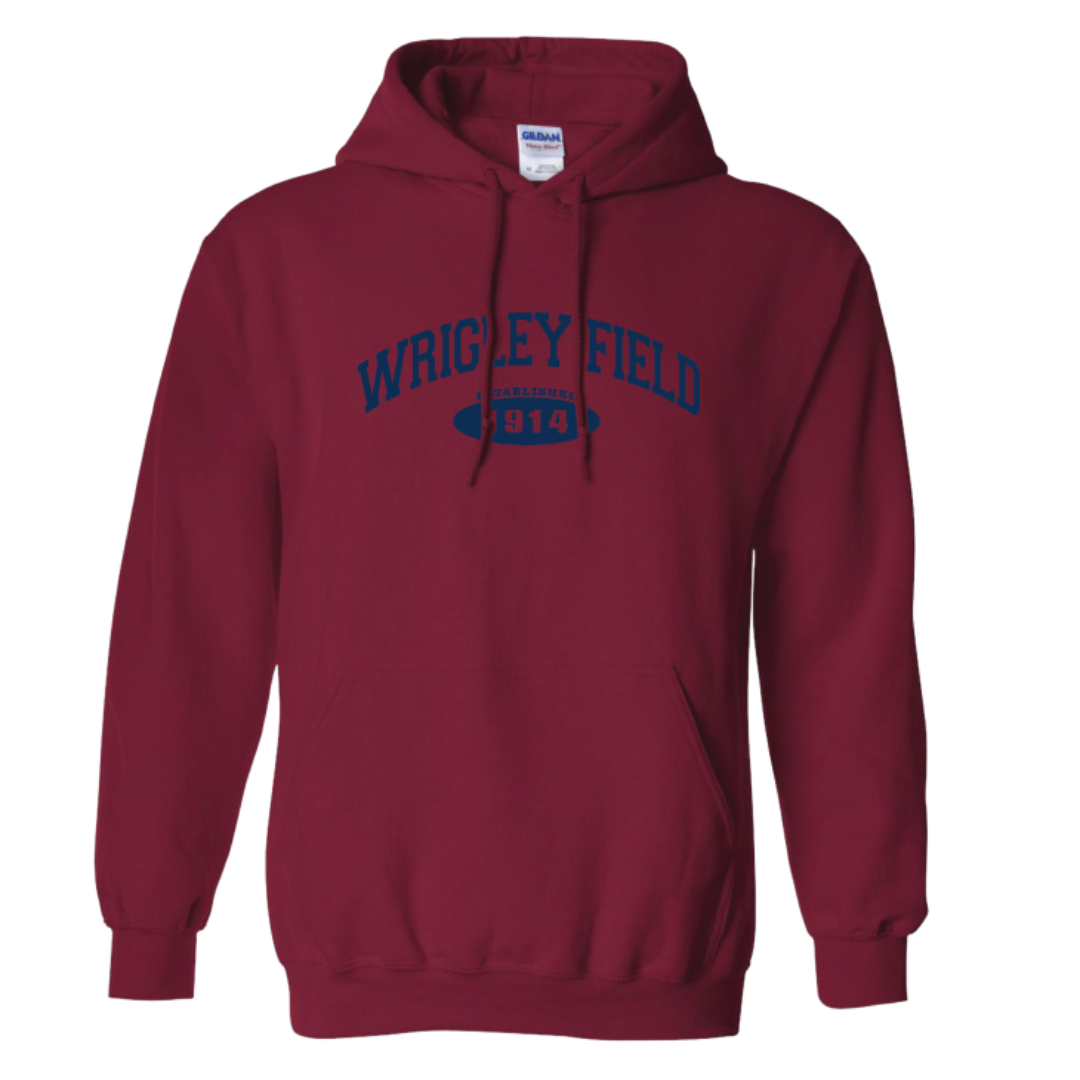 Wrigley Field Wordmark Red Hoodie Sweatshirts & Hoodies ART FLO SHIRT & LETTERING