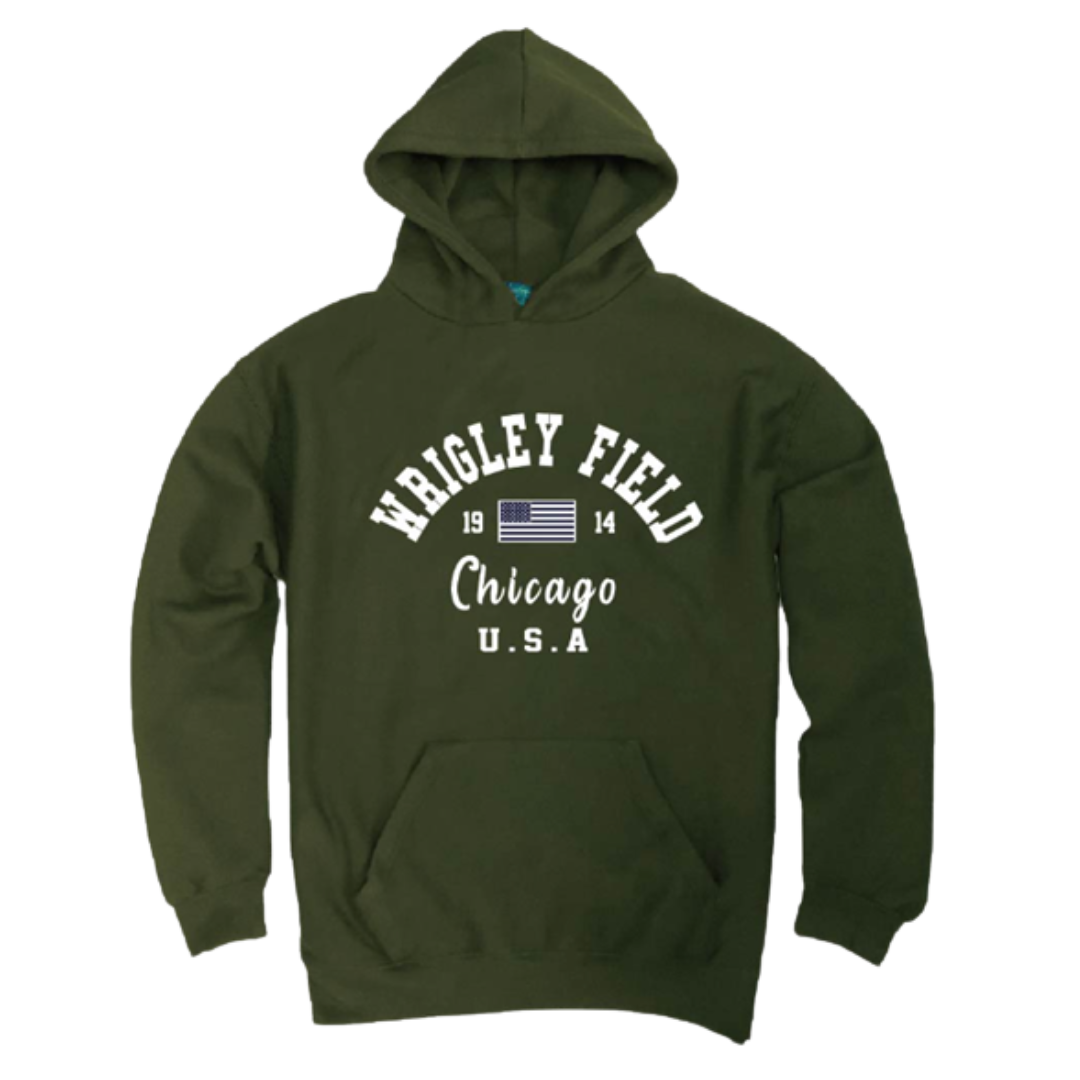 WRIGLEY FIELD USA GREEN HOODIE