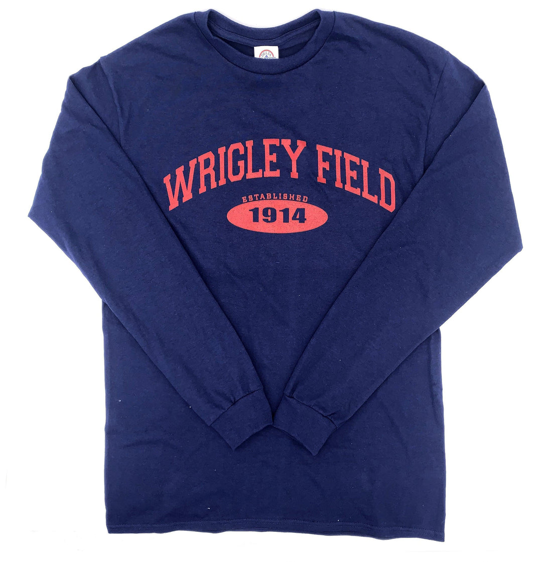 WRIGLEY FIELD MEN'S EST 1914 NAVY LONG SLEEVE TEE Long Sleeve Tees ART FLO SHIRT & LETTERING