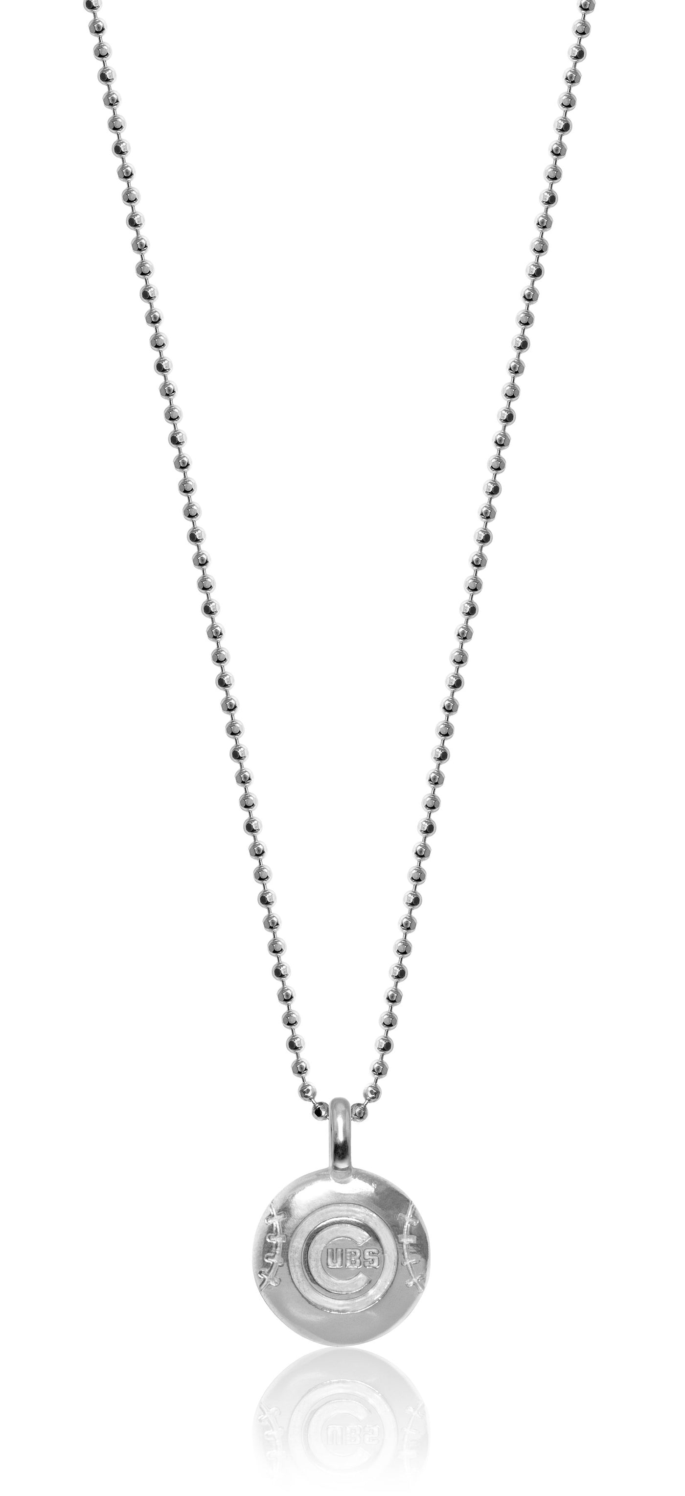 SILVER LOGO CHICAGO CUBS NECKLACE - Ivy Shop